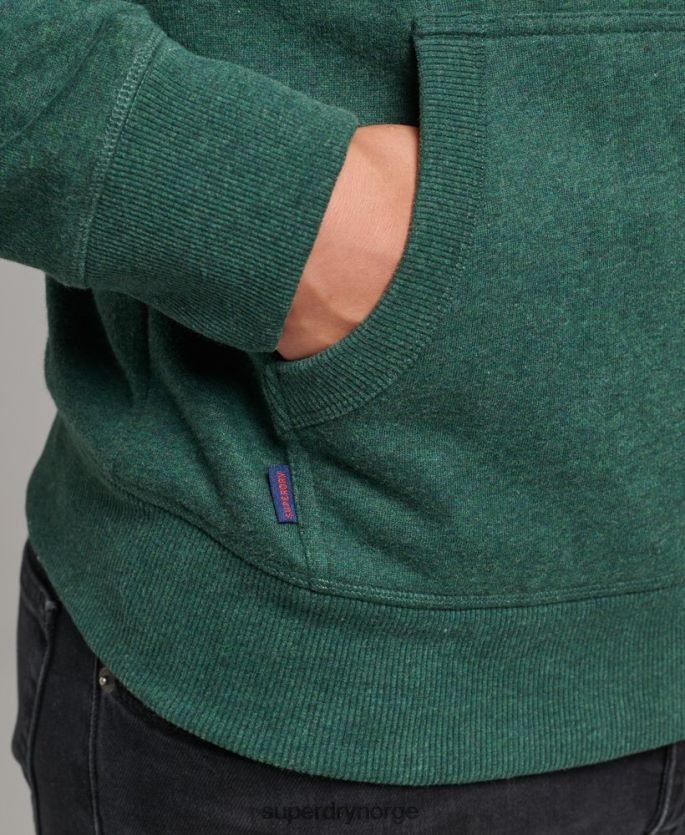 Superdry grønn klær 86P46D727 essensiell logo-hettegenser i økologisk bomull menn