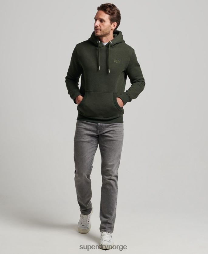 Superdry grønn klær 86P46D762 vintage logo brodert hettegenser menn