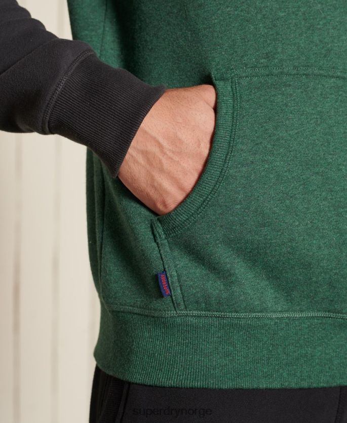 Superdry grønn klær 86P46D833 vintage logobroderi baseball-hettegenser menn