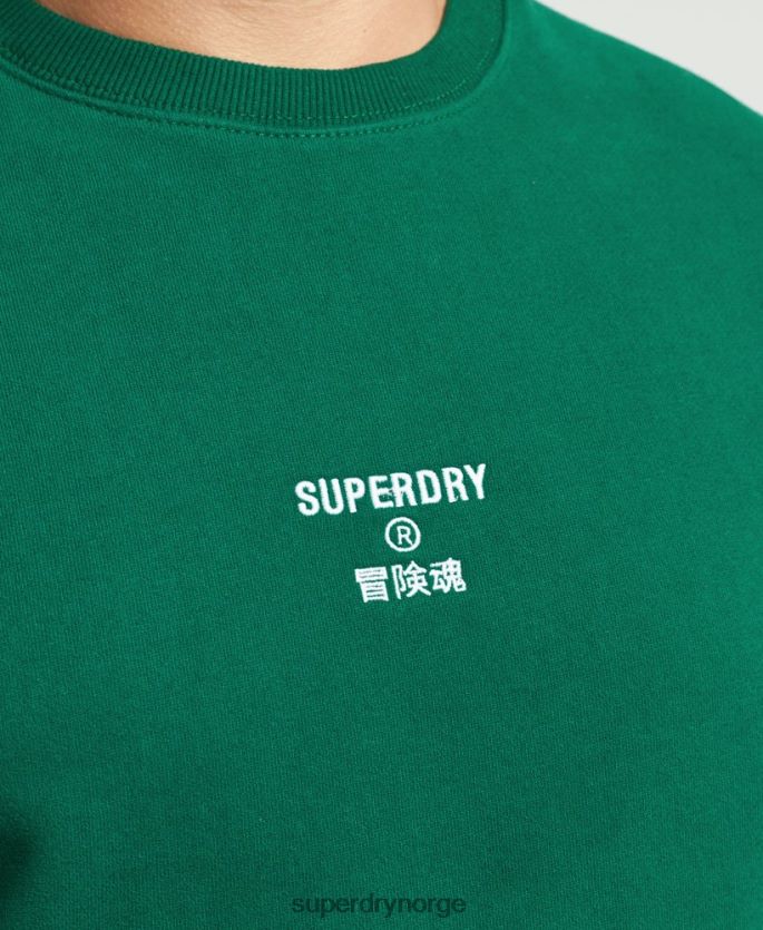 Superdry grønn klær 86P46D877 løs genser med brodert logo menn