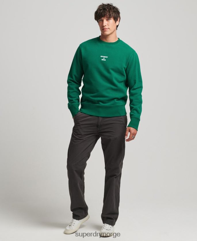 Superdry grønn klær 86P46D877 løs genser med brodert logo menn