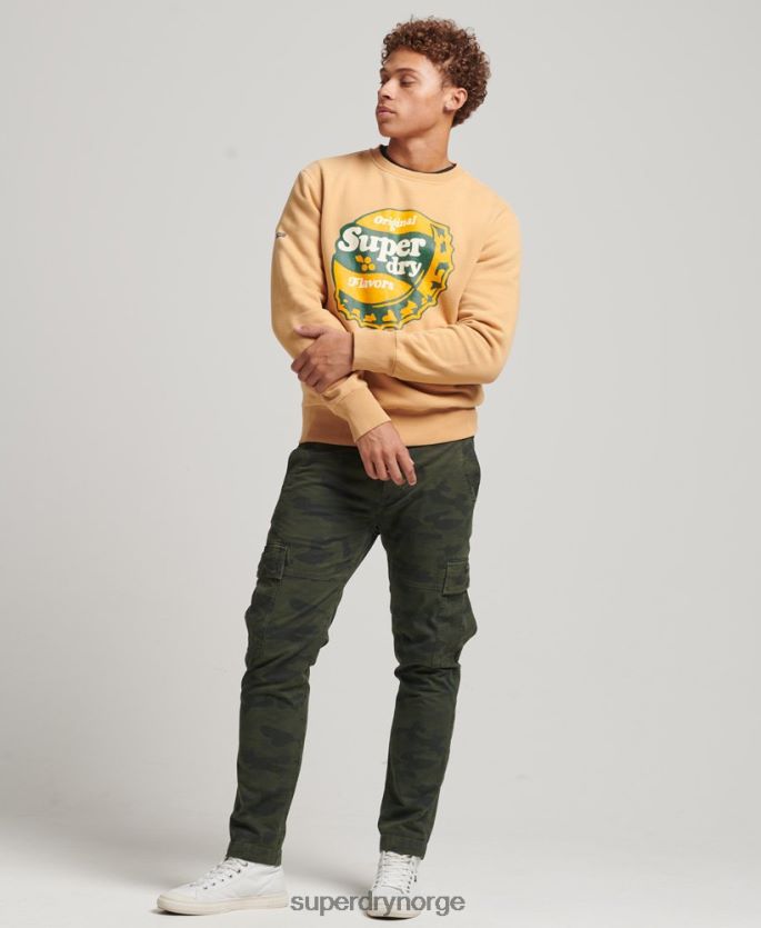 Superdry gul klær 86P46D4994 cooper nostalgi crew sweatshirt menn