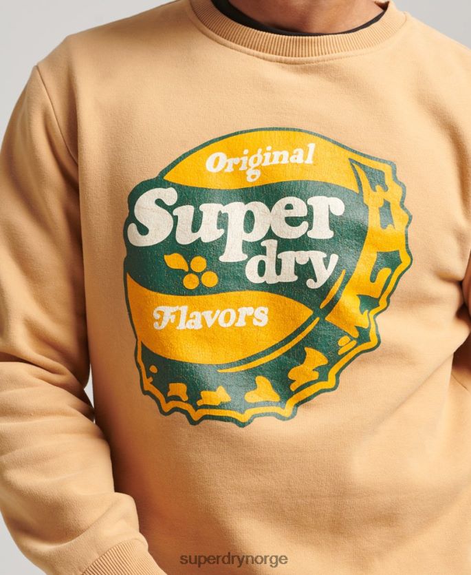 Superdry gul klær 86P46D4994 cooper nostalgi crew sweatshirt menn