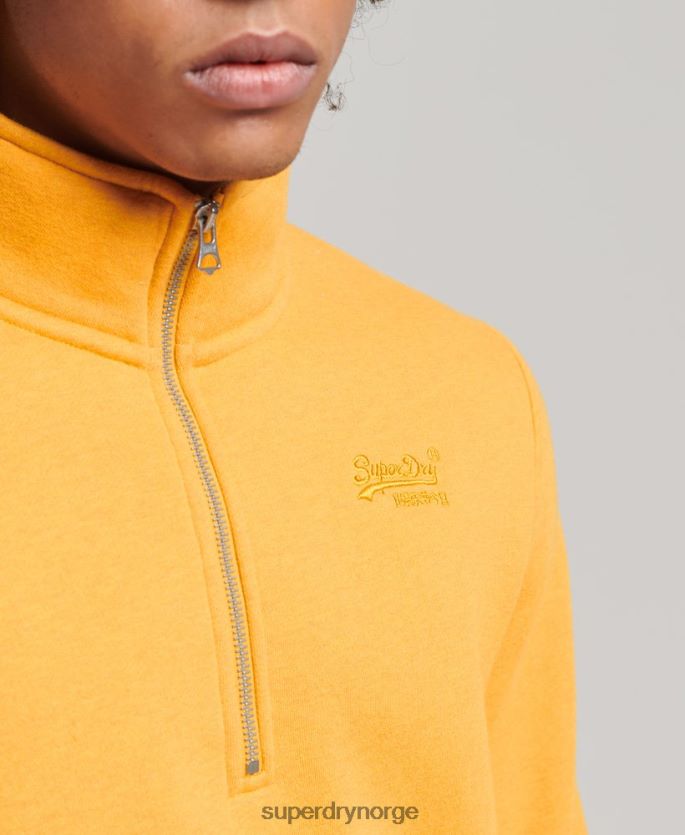 Superdry gul klær 86P46D5042 Henley sweatshirt med vintage logo i økologisk bomull menn