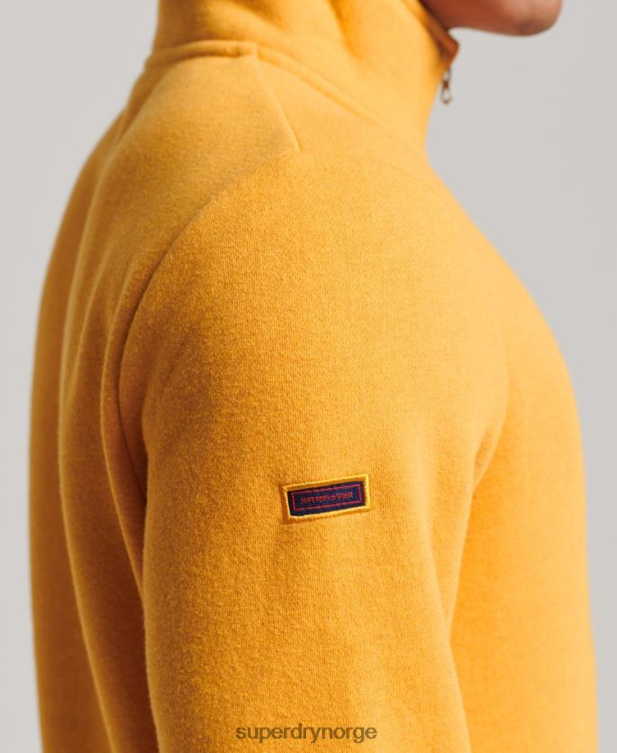 Superdry gul klær 86P46D5042 Henley sweatshirt med vintage logo i økologisk bomull menn