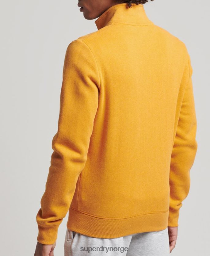 Superdry gul klær 86P46D5054 organisk bomull vintage logo glidelås spor topp menn