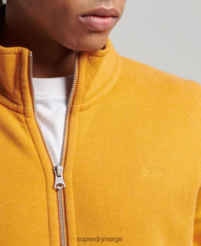 Superdry gul klær 86P46D5054 organisk bomull vintage logo glidelås spor topp menn