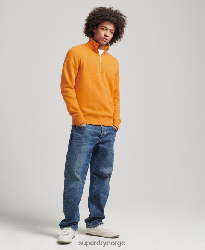 Superdry gul klær 86P46D5063 genser med halv glidelås i økologisk bomull menn