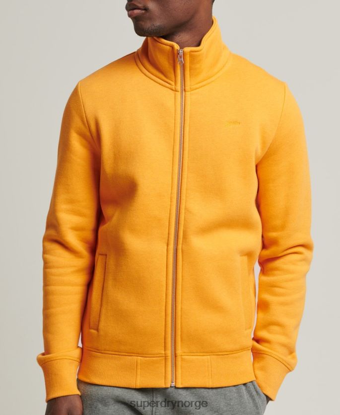 Superdry gul klær 86P46D5077 organisk bomull vintage logo glidelås spor topp menn