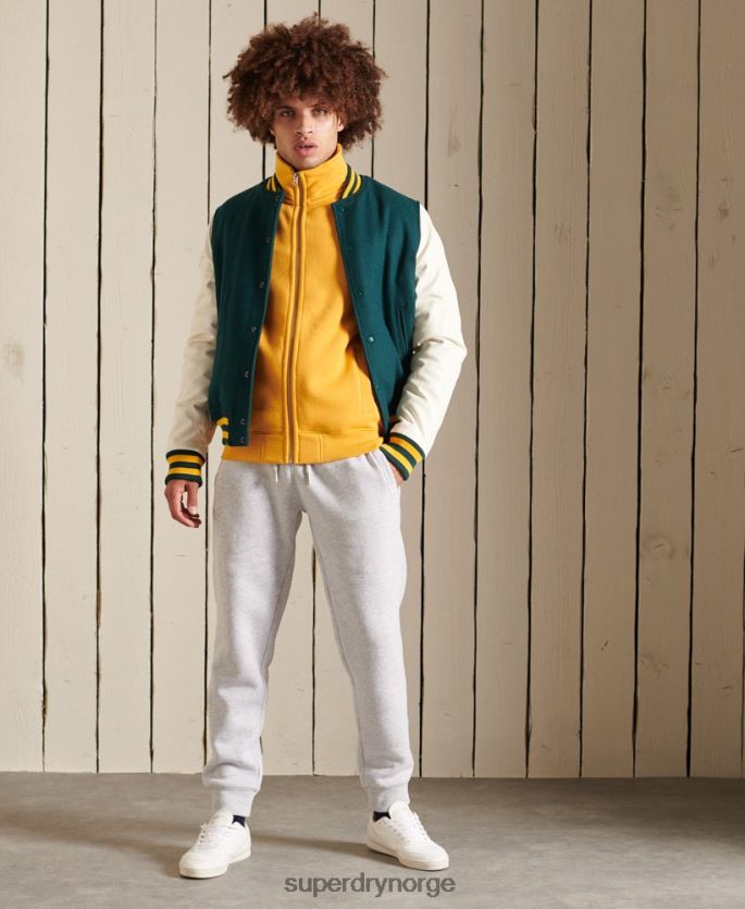 Superdry gul klær 86P46D5095 organisk bomull vintage logo glidelås spor topp menn