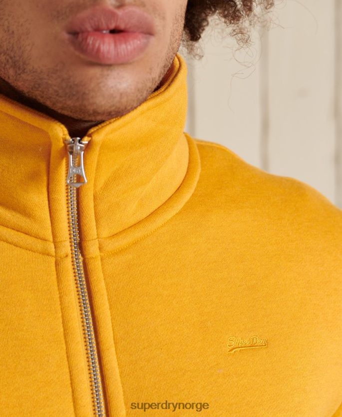 Superdry gul klær 86P46D5095 organisk bomull vintage logo glidelås spor topp menn