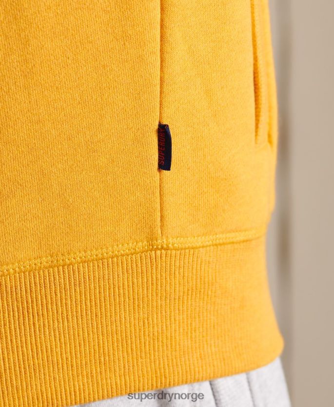 Superdry gul klær 86P46D5095 organisk bomull vintage logo glidelås spor topp menn
