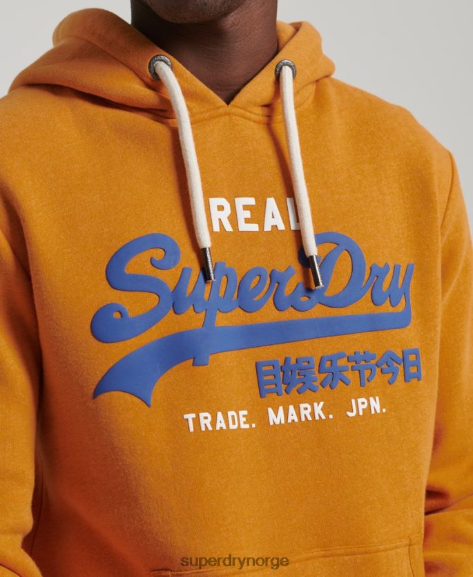 Superdry gul klær 86P46D5146 klassisk hettegenser med vintage logo menn