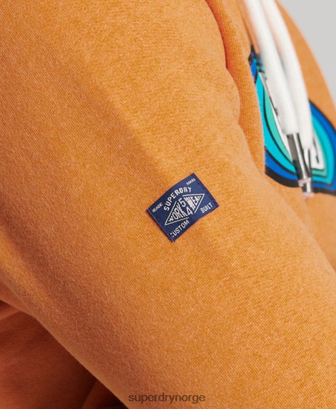 Superdry gul klær 86P46D5195 vintage kjernelogo sesong hettegenser menn