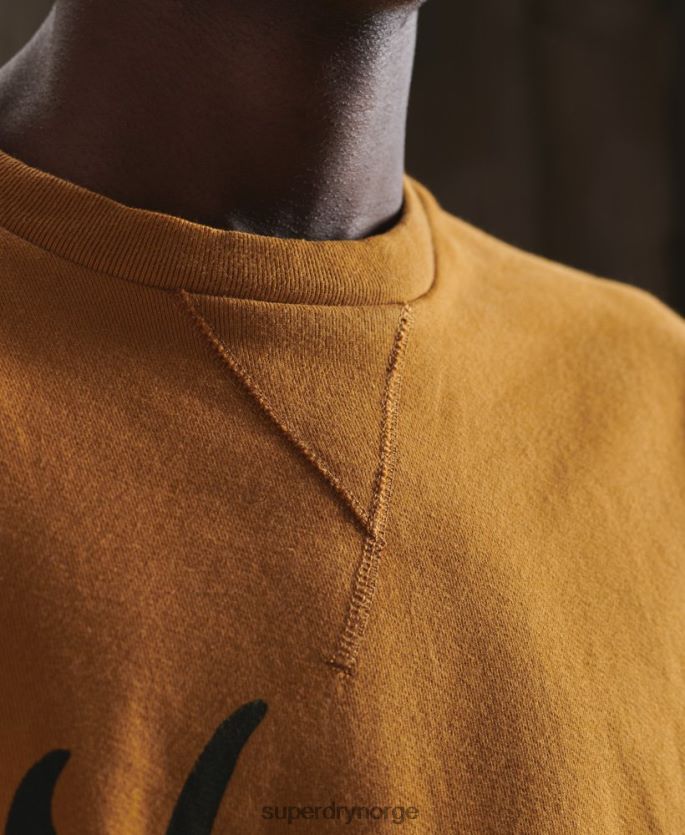 Superdry gul klær 86P46D5235 begrenset opplag tørr grafisk genser menn