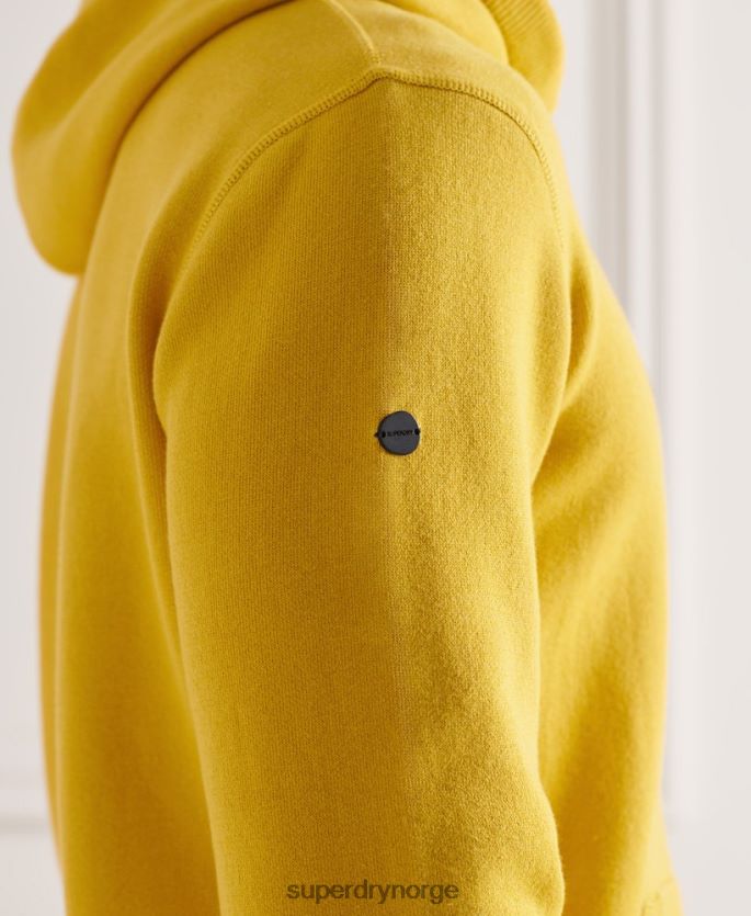 Superdry gul klær 86P46D5317 essensiell hettegenser i økologisk bomull menn