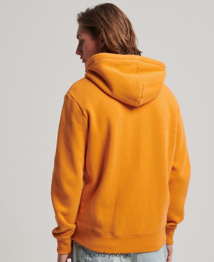 Superdry gul klær 86P46D617 vintage logo brodert hettegenser med glidelås menn