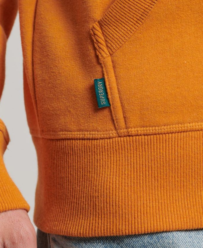 Superdry gul klær 86P46D617 vintage logo brodert hettegenser med glidelås menn