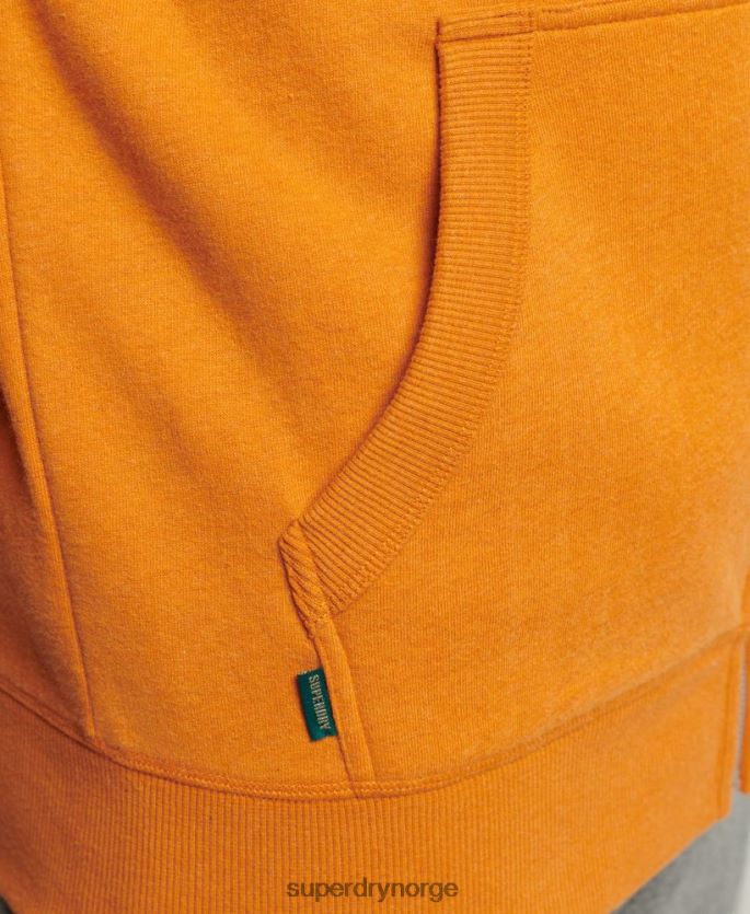 Superdry gul klær 86P46D624 vintage hettegenser med glidelås i økologisk bomull menn