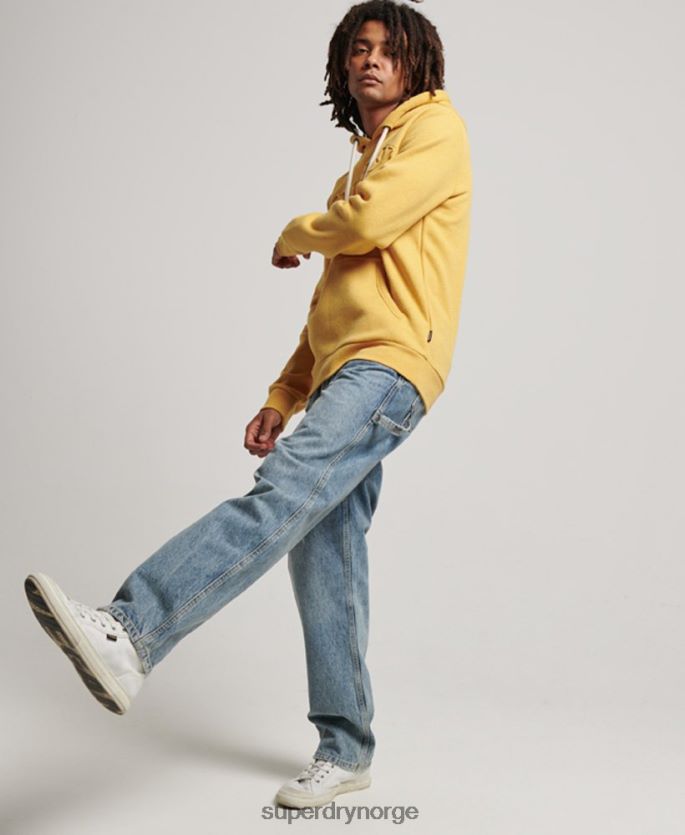 Superdry gul klær 86P46D692 vintage cooper klasse preget hettegenser menn