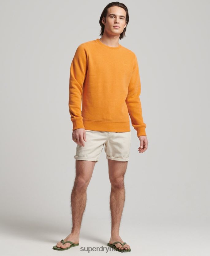 Superdry gul klær 86P46D694 vintage sweatshirt med logobesetning i økologisk bomull menn