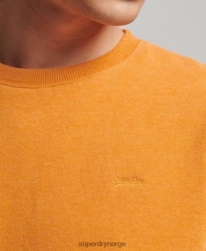 Superdry gul klær 86P46D694 vintage sweatshirt med logobesetning i økologisk bomull menn