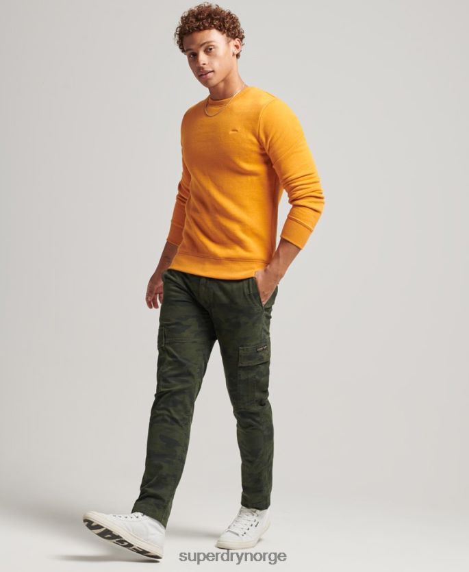 Superdry gul klær 86P46D705 genser med logobesetning i økologisk bomull menn