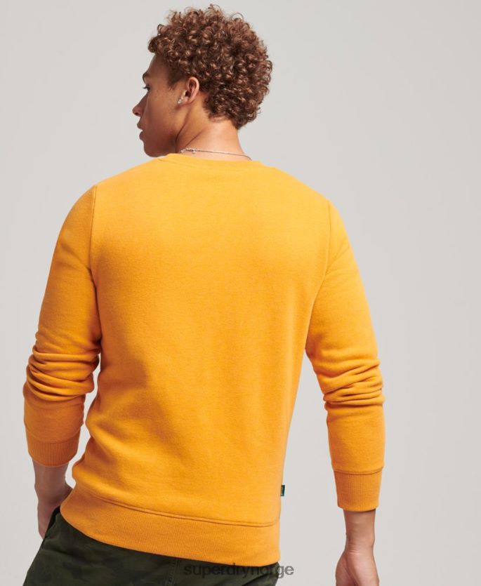 Superdry gul klær 86P46D705 genser med logobesetning i økologisk bomull menn