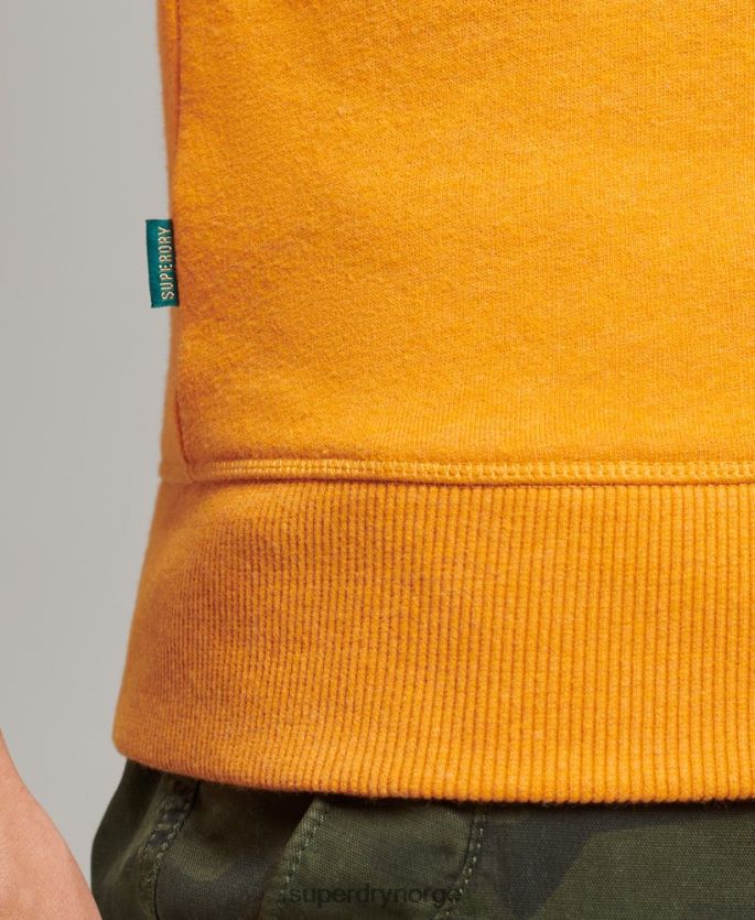 Superdry gul klær 86P46D705 genser med logobesetning i økologisk bomull menn