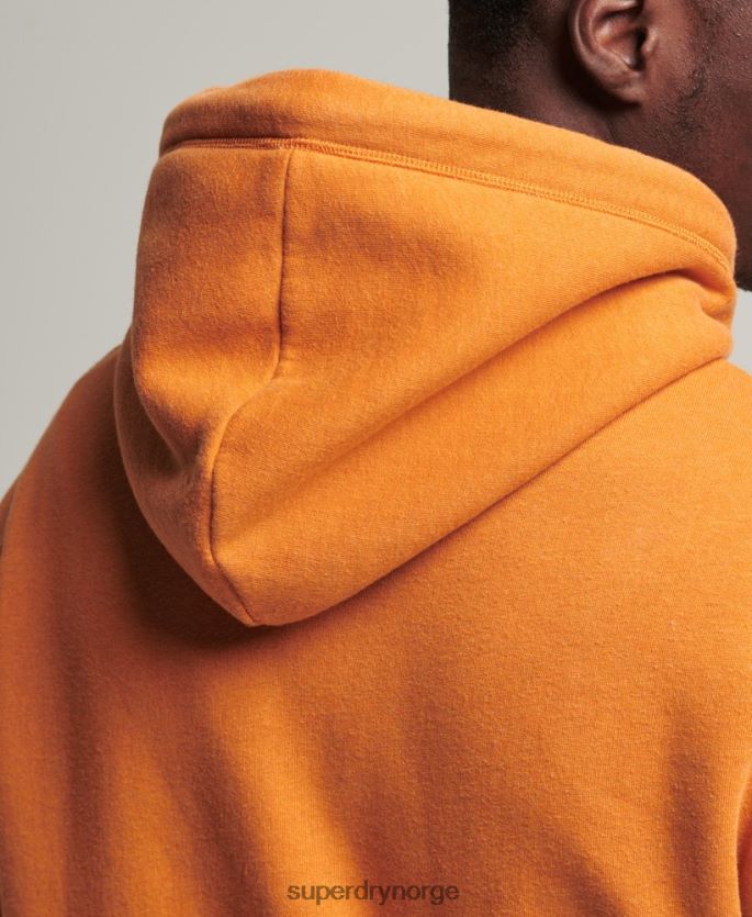 Superdry gul klær 86P46D744 vintage logobrodert hettegenser i økologisk bomull menn