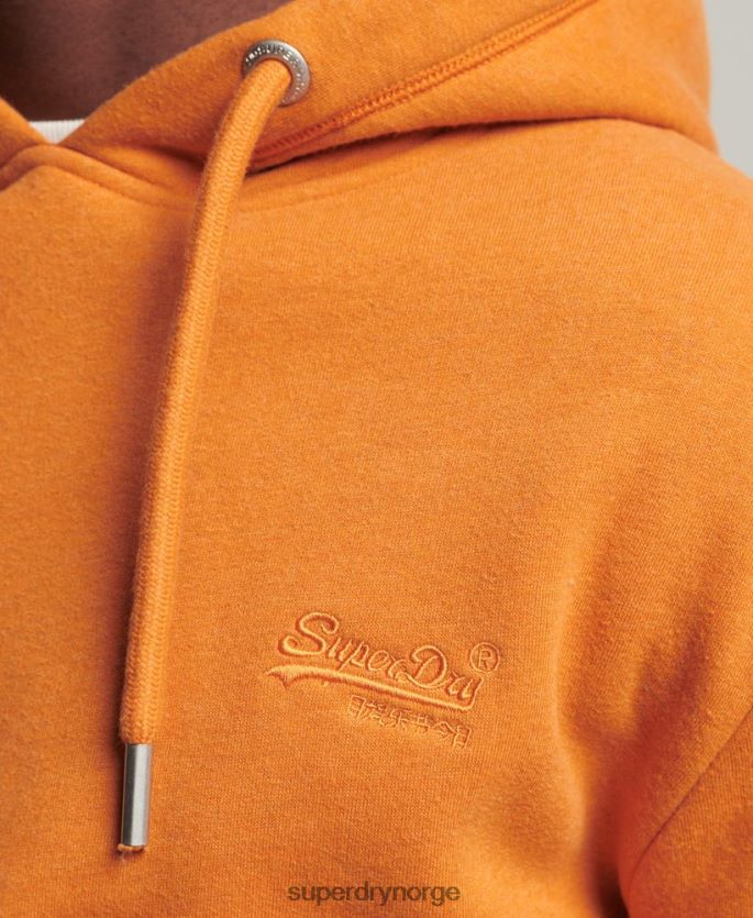 Superdry gul klær 86P46D744 vintage logobrodert hettegenser i økologisk bomull menn