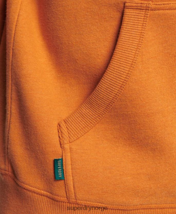 Superdry gul klær 86P46D744 vintage logobrodert hettegenser i økologisk bomull menn