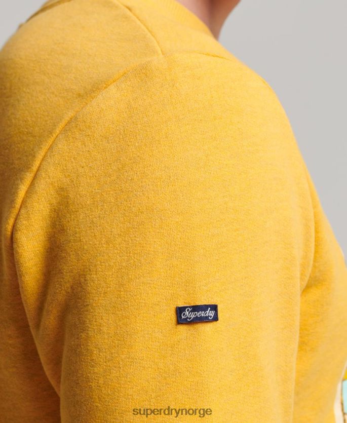Superdry gull klær 86P46D5079 reise postkort grafisk sweatshirt menn