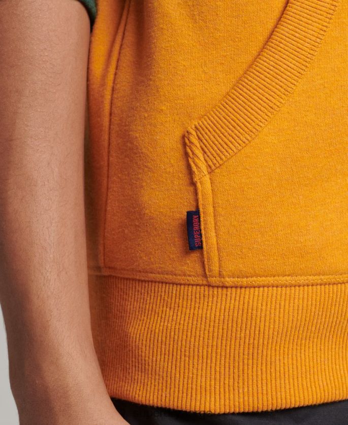 Superdry gull klær 86P46D803 hettegenser med baseball-glidelås i økologisk bomull menn