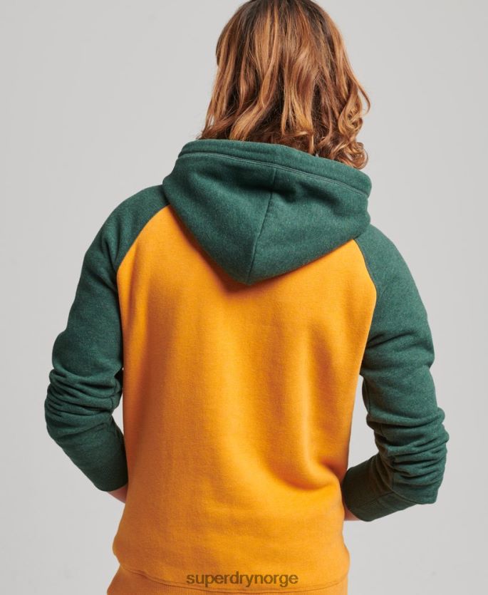 Superdry gull klær 86P46D820 vintage logo baseball hettegenser i økologisk bomull menn