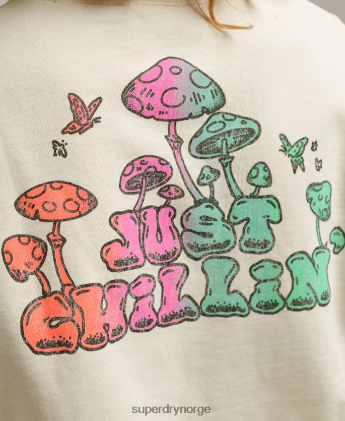 Superdry hvit klær 86P46D5139 vintage into the woods crew sweatshirt menn