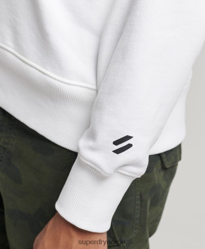 Superdry hvit klær 86P46D5182 code core sport sweatshirt med halv glidelås menn