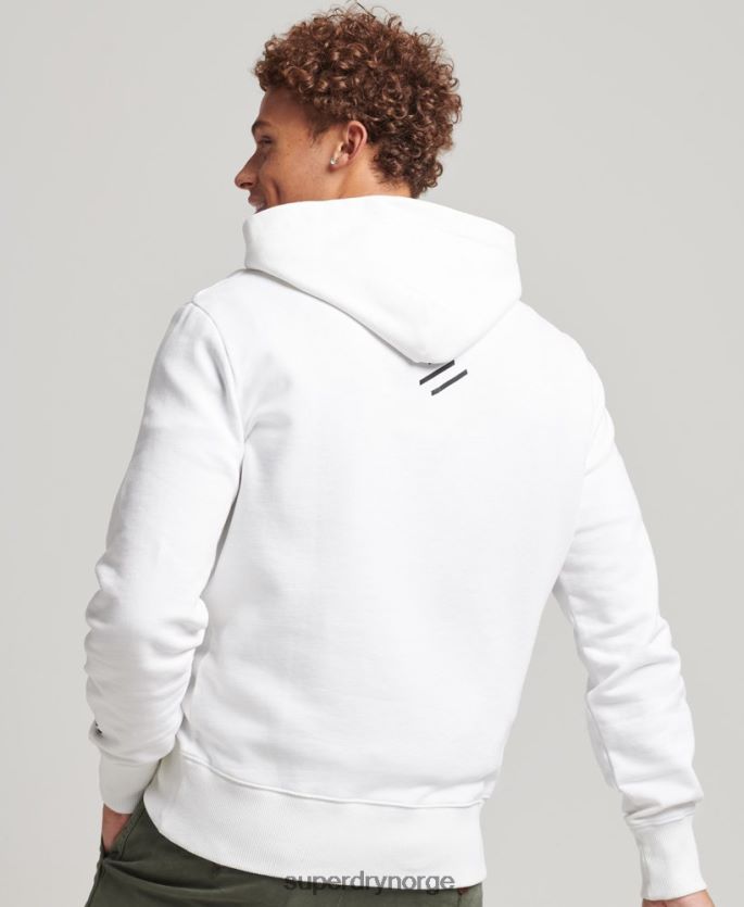 Superdry hvit klær 86P46D5191 code core sport hettegenser menn