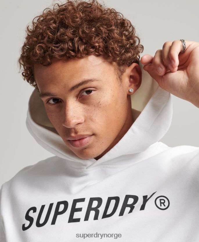Superdry hvit klær 86P46D5191 code core sport hettegenser menn