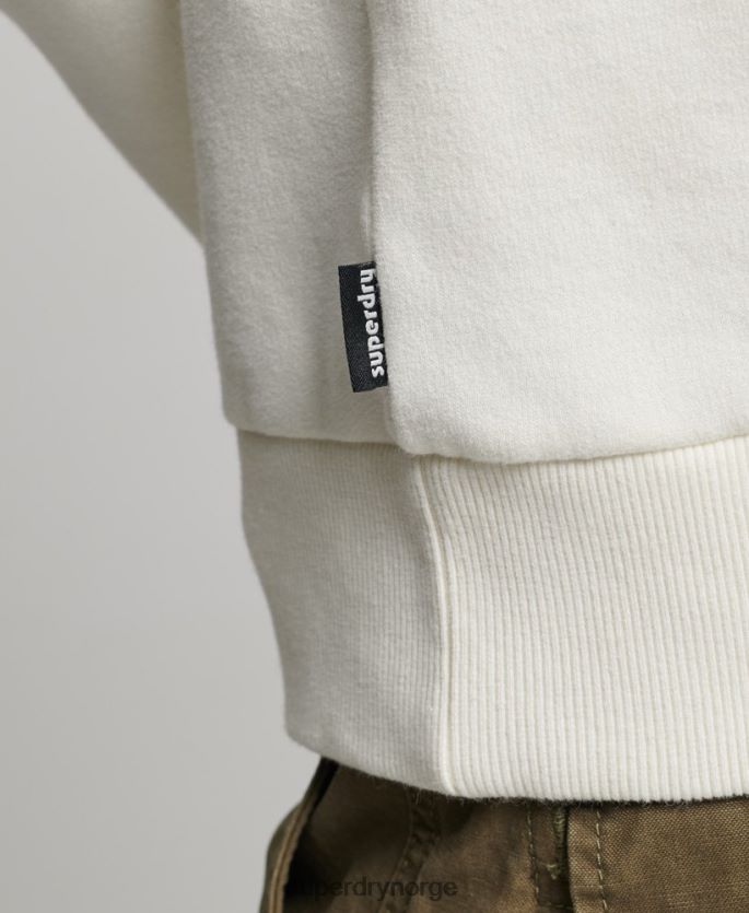 Superdry hvit klær 86P46D542 reise klistremerke crew sweatshirt menn