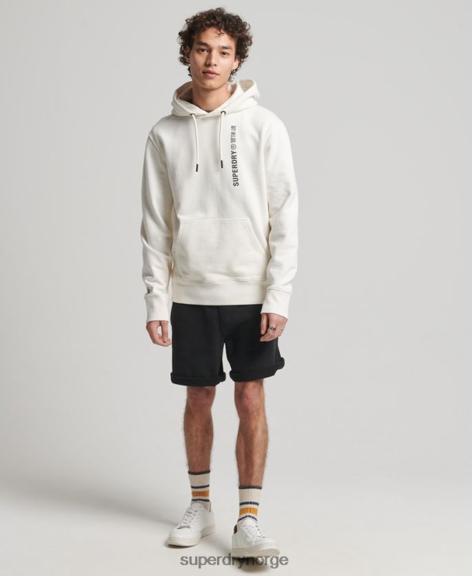 Superdry hvit klær 86P46D6018 kode lineær løs overhead hettegenser menn
