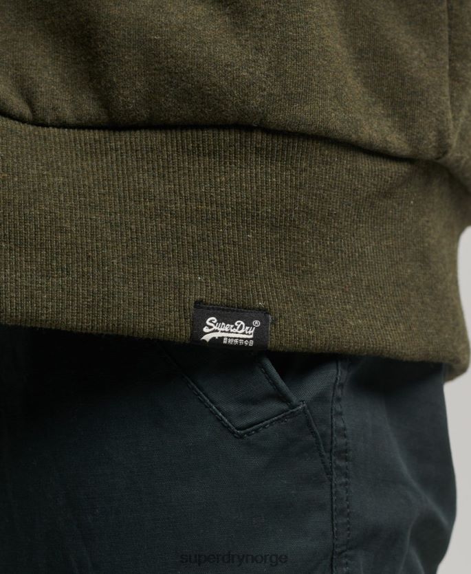 Superdry kaki klær 86P46D4990 essensiell borg-fôret hettegenser med glidelås menn