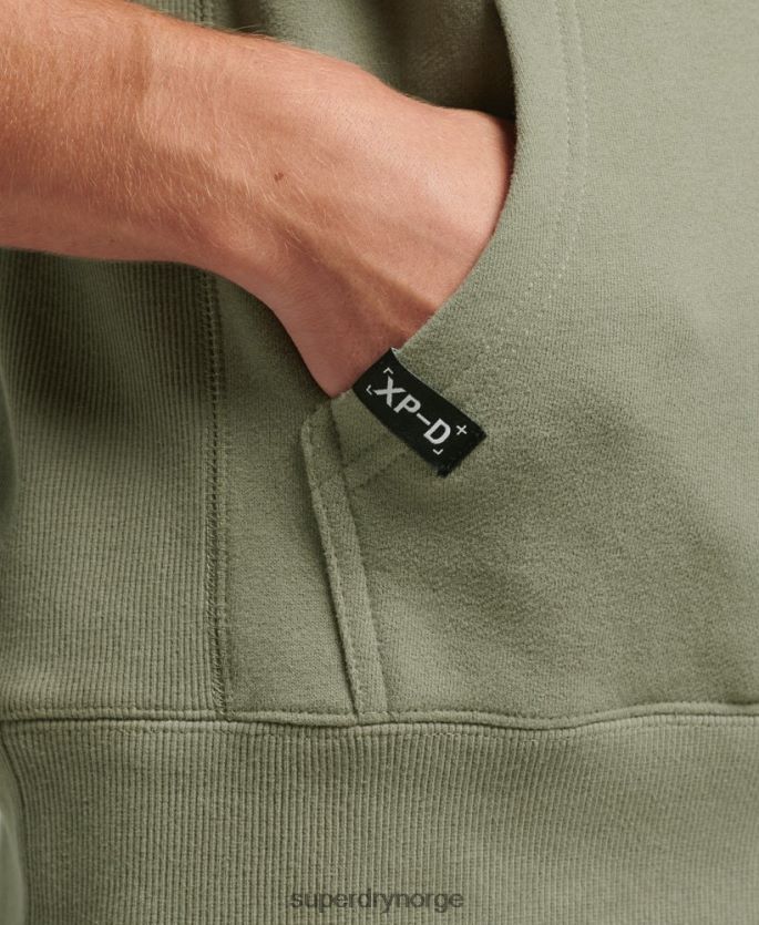 Superdry kaki klær 86P46D5098 xp-d grafisk løs crew hettegenser menn