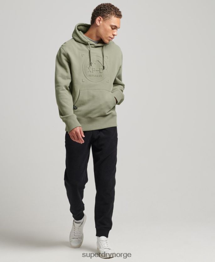 Superdry kaki klær 86P46D5098 xp-d grafisk løs crew hettegenser menn