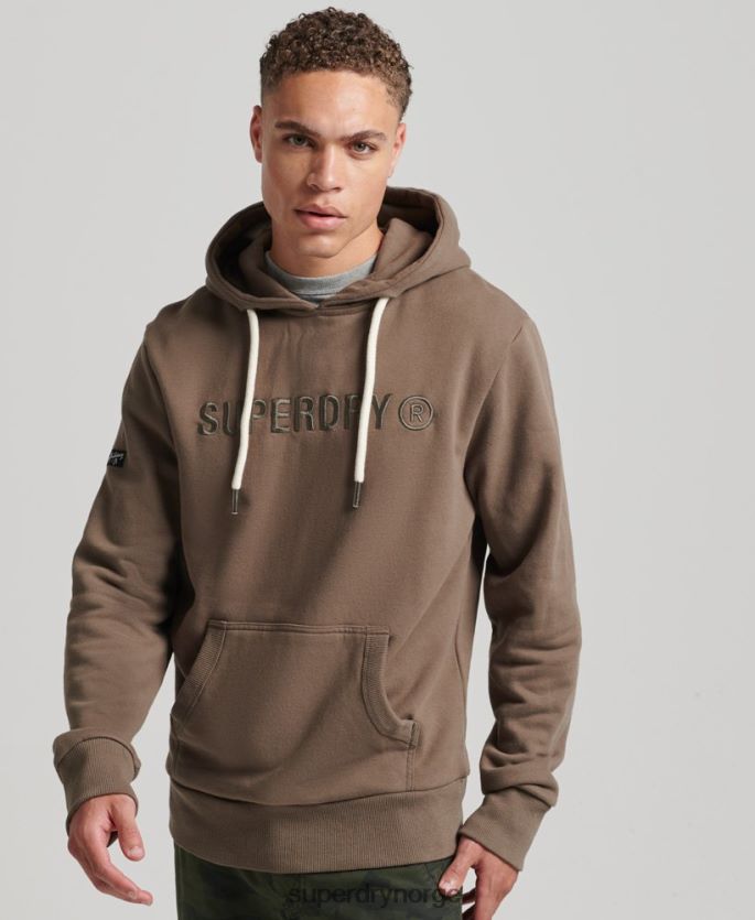 Superdry kaki klær 86P46D5170 vintage hettegenser med firmalogo menn