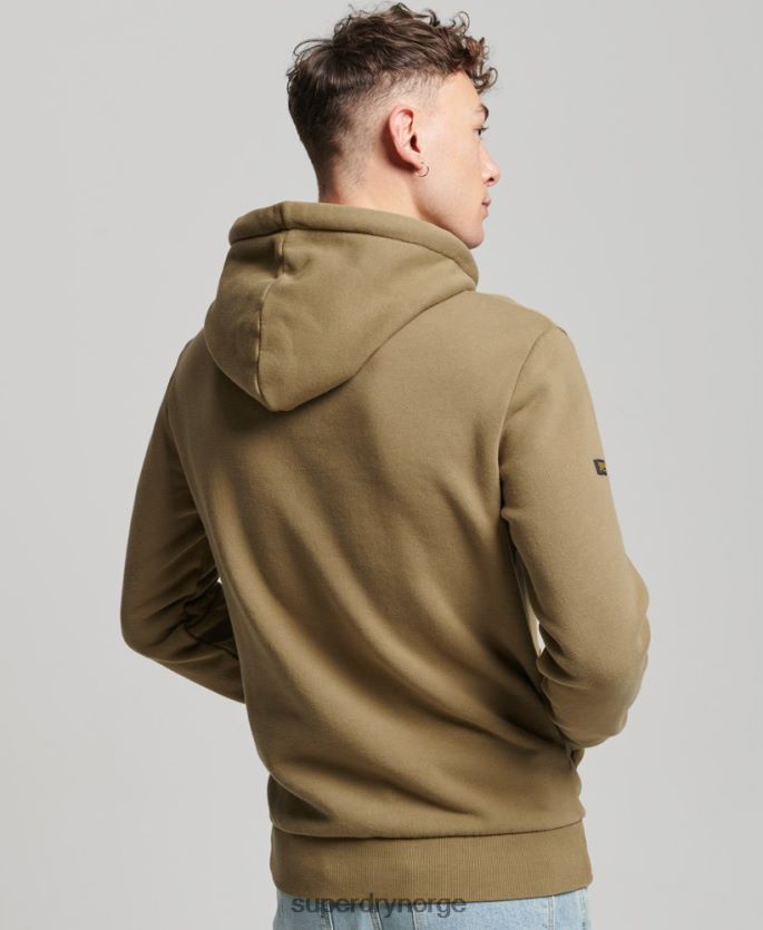 Superdry kaki klær 86P46D524 vintage logo premium overfarget hettegenser menn
