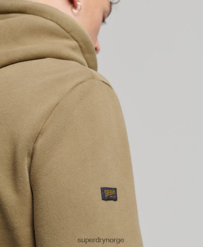 Superdry kaki klær 86P46D524 vintage logo premium overfarget hettegenser menn