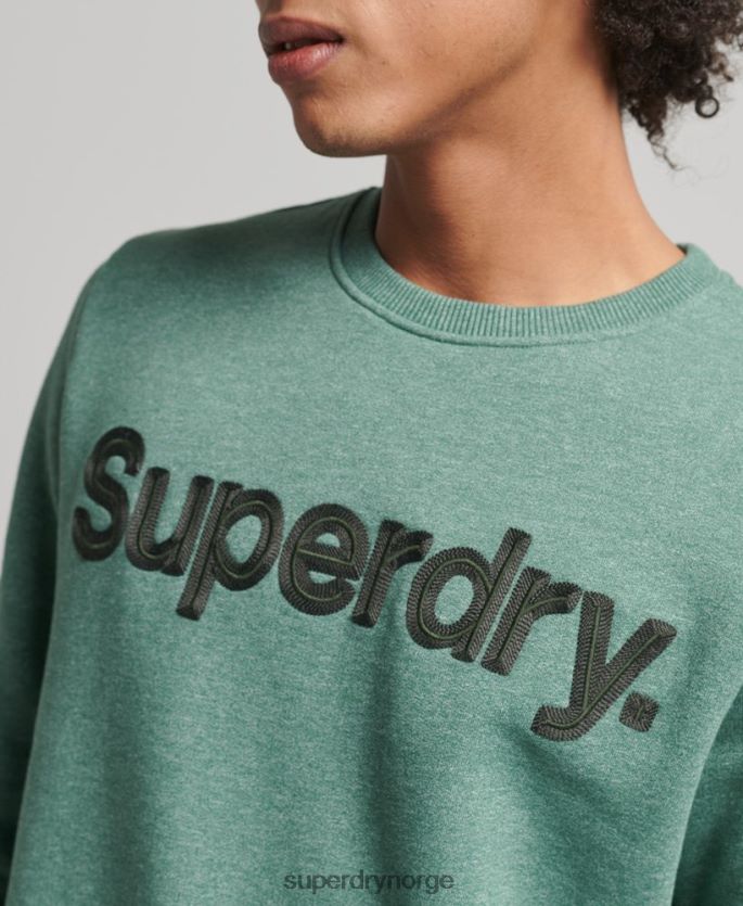 Superdry kaki klær 86P46D537 klassisk crew-genser med kjernelogo menn