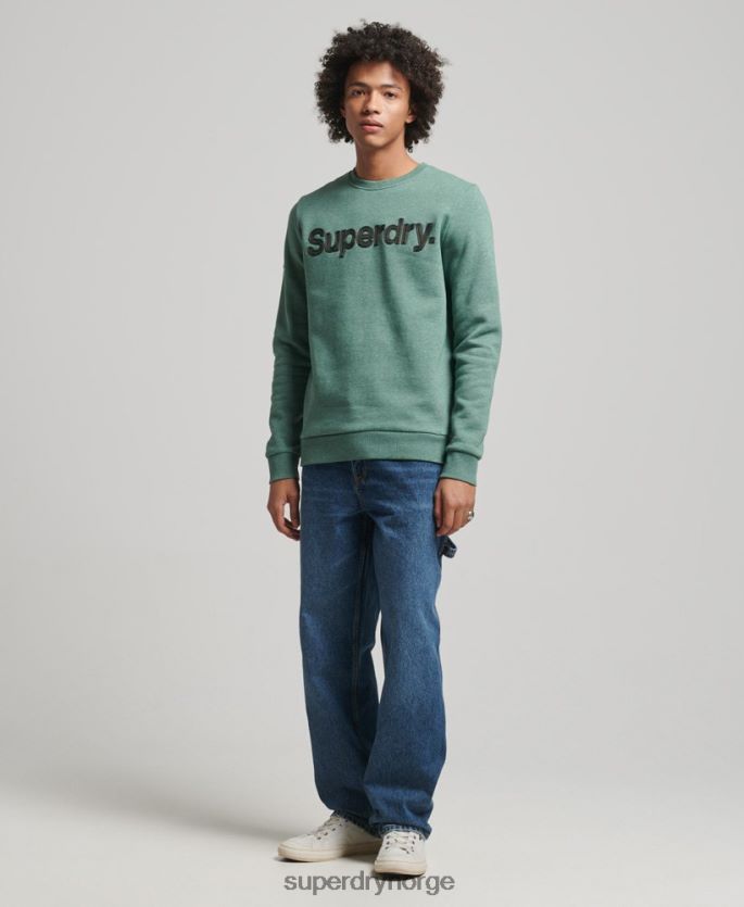Superdry kaki klær 86P46D537 klassisk crew-genser med kjernelogo menn
