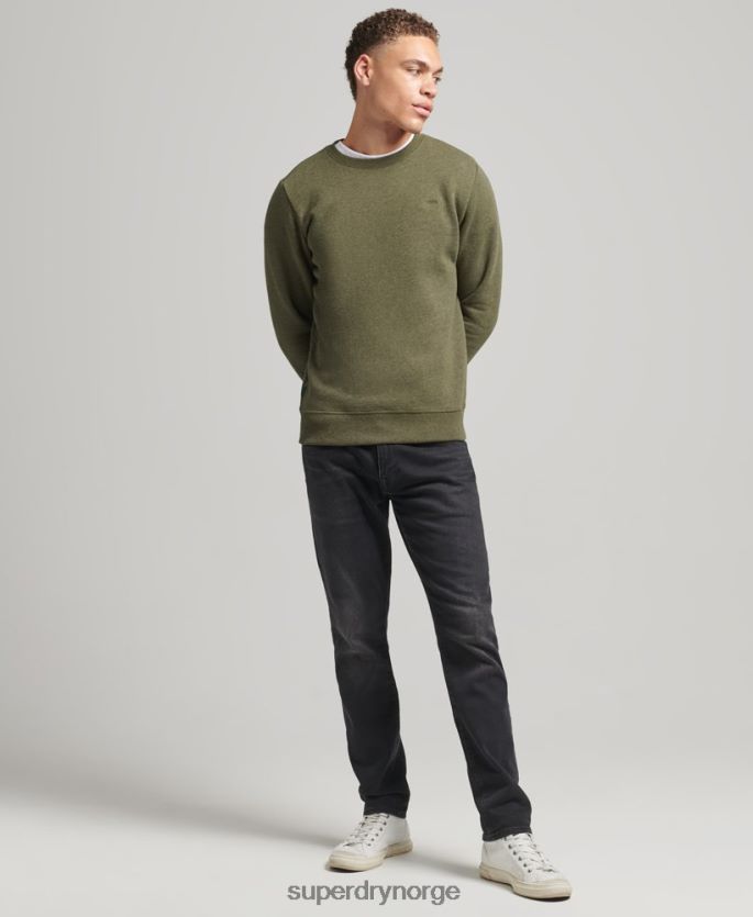 Superdry kaki klær 86P46D672 genser med logobesetning i økologisk bomull menn